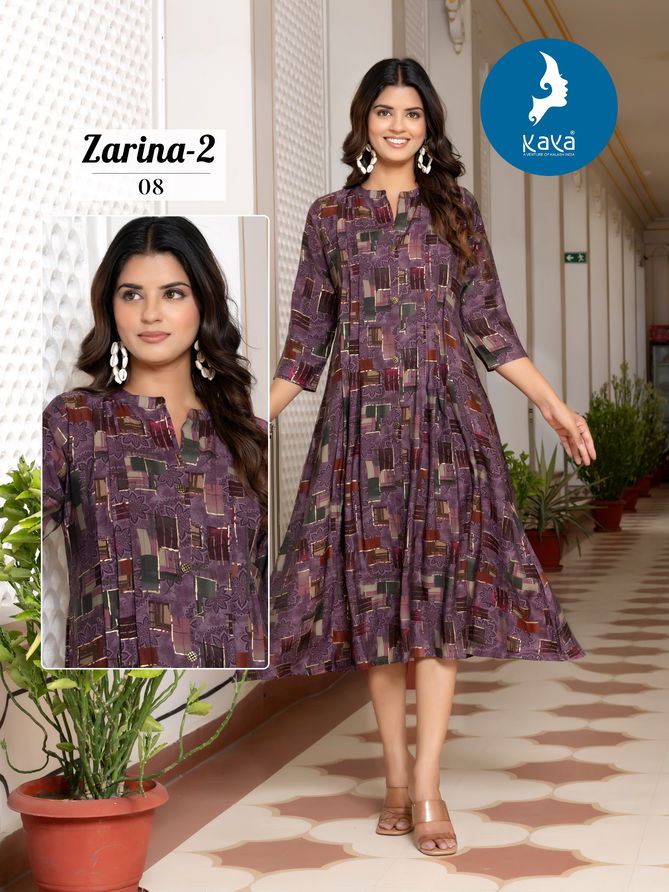 Zarina 2 By Kaya Chanderi Foil Printed Anarkali Kurti Wholesale Price In Surat